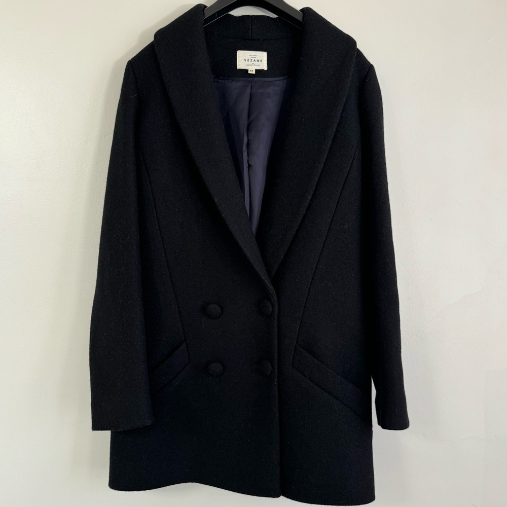 Sézane Black Jagger Coat -Size 34 (fits 0, 2)